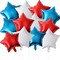 18 Pieces 18 Inches Red White Blue Stars Balloons, USA Themed Aluminum Foil Balloons for 4th of July, Independence Day Patriotic Birthday Party Decorations